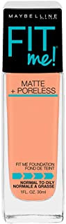 Maybelline Fit Me Matte + Poreless Liquid Foundation Makeup, Rich Tan, 1 fl; oz; Oil-Free Foundation