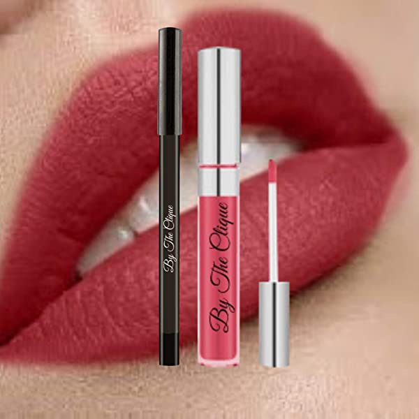 By The Clique Premium Matte Lip Kit | Glamorous Pink Lipstick and Liner Set | Glam Sam