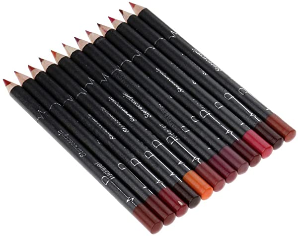 Newmind 12 Colors Waterproof Matte Velvet Lip Liner Pencil Lipstick Pen Long Wearing