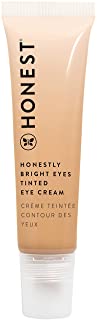 Honest Beauty Honestly Bright Eyes Tinted Eye Cream, Sandstone with Hyaluronic Acid + Squalene| EWG Certified + Dermatologist Tested & Vegan + Cruelty Free | 0.5 fl. oz.