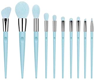 RENSLAT 10 PCS Blue Makeup Brushes Full Set of Large Powder Blush Eye Shadow Makeup Brushes Highlighter Makeup Tools with Pen Hold