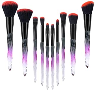 RENSLAT 10 Pcs Styles Makeup Brush Powder Blush Foundation Brush Cosmetic Tool Crystal Handle Brush Make Up Brush Kits (Color : 05)