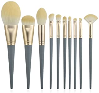 SCDZS 10pcs Makeup Brushes Set Powder Blush Foundation Contour Eyeshadow Highlighter Crease Eyebrow Detail Eye Brush