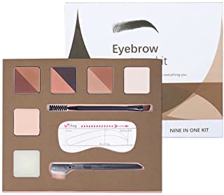 Luxsea Eyebrow Contour Kit Eyeshadow Highlighter Brow Contour Makeup Palette Set with 9 Eyebrow Powders, 10 Eyebrow Stencils, Eyebrow Brush, Eyebrow Trimmer Unique Gifts for Women