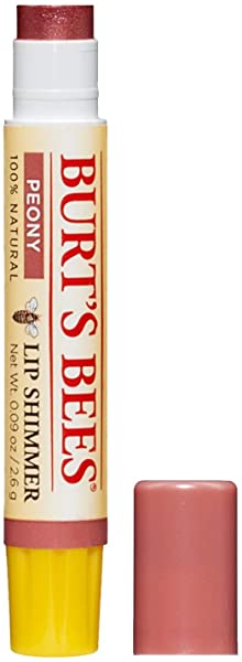 Burt's Bees Lip Balm, Moisturizing Lip Shimmer with Vitamin E & Sunflower Oil, 100% Natural, Peony, 0.09 Ounce