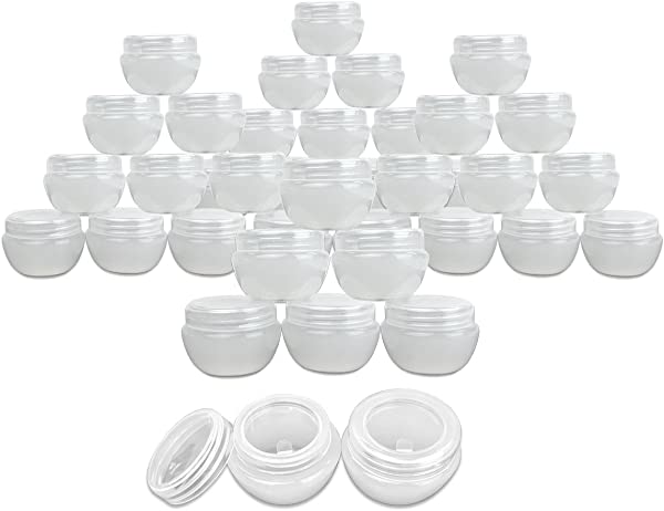 Beauticom 48 Pieces 20G/20ML White Frosted Container Jars with Inner Liner for Homemade Moisturizers, Lotions, Skin Care Products - BPA Free
