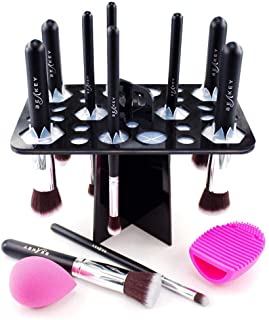 BEAKEY Makeup Brush Set & Makeup Brush Drying Rack Bundle