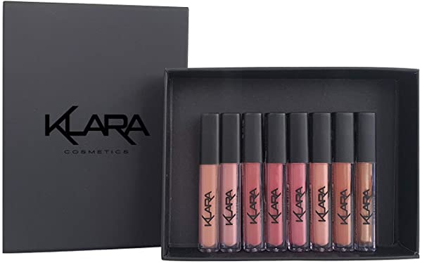Klara Cosmetics Mini Kiss Proof Collection Liquid Matte Nude Natural Long Lasting Full Color Pigment, nude collection
