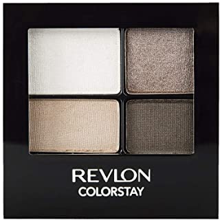 Revlon ColorStay 16 Hour Eyeshadow Quad with Dual-Ended Applicator Brush, Longwear, Intense Color Smooth Eye Makeup for Day & Night, Moonlit (555), 0.16 oz