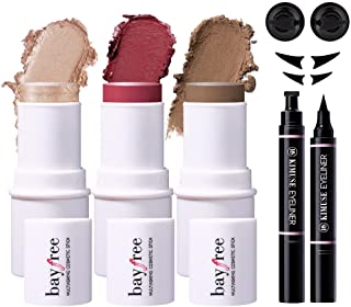 KIMUSE Multi Stick Trio Blush Contour Highlighter Stick & Winged Eyeliner Stamp