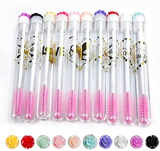 60pcs Mascara Brushes Tube, Include 60pcs Reusable Eyelash Brush Tube and 60pcs Disposable Lash Brushes, Dust-Proof Mascara Sticks Applicators Eyebrow Makeup Brush