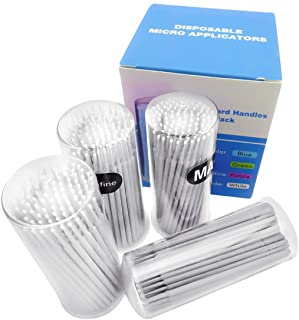 400 PCS Disposable Microbrush Lash Eyelash Micro Brush Mascara Wands Applicator Makeup Tool (White)
