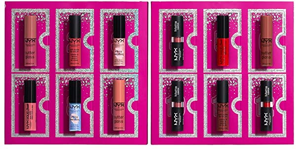 NYX PROFESSIONAL MAKEUP Gift Set, Diamonds & Ice 12 Day Lipstick Countdown Advent Calendar