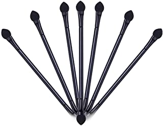 Lurrose 50pcs Double Sided Eyeshadow Brushes Sponge Applicator with Long Handle for Eye Makeup (Black)