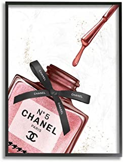 Stupell Industries Makeup Nail Polish Brush Drip Pink Fashion, Design by Artist Ziwei Li Wall Art, 11 x 14, Black Framed