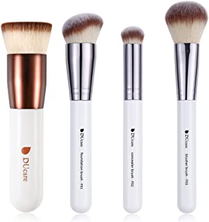 DUcare Flat Top Kabuki Foundation Brush + Kabuki Brushes 3Pcs Foundation Brush& Concealer Brush& Blusher Brush