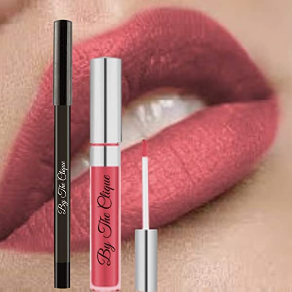 By The Clique Premium Matte Lip Kit | Pink Nude Lipstick and Liner Set| Naturally Nude Rosè