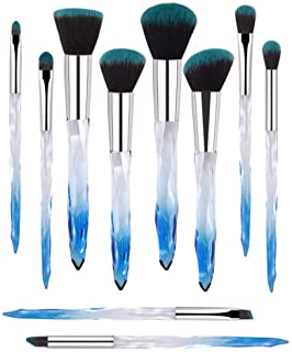 Professional Makeup Brush, Acrylic Diamond Handle Make Up Brushes Series for Full Face Foudation Blush Eyeshadow Concealers Powder Transparent Beauty Tools