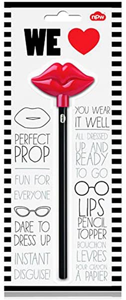 NPW-USA B & W Lips Pencil Toppers
