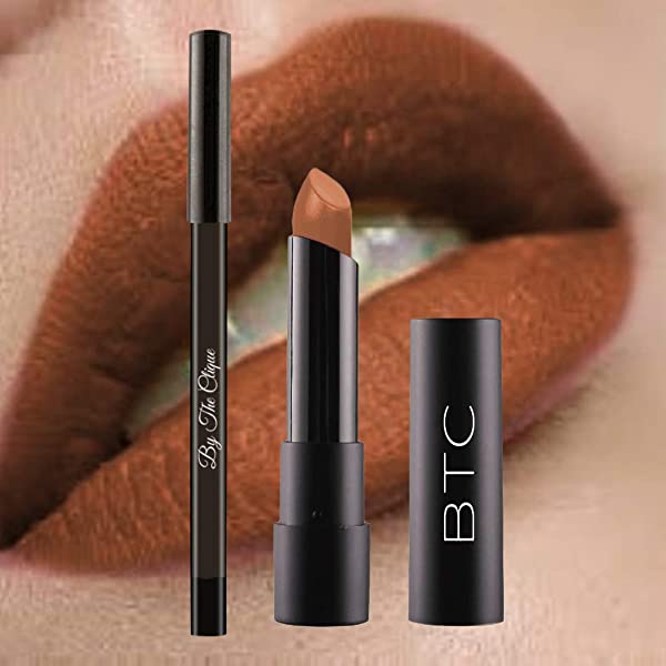 By The Clique Mocha Latte Satin Lipstick with Matching Matte Lip Liner.