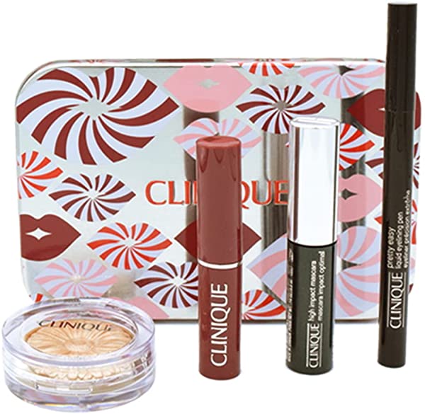 Clinique Black Honey Must Have Makeup Holiday Gift Set:: Cheek Pop Highlighter, Almost Lipstick, High Impact Black Mascara, Pretty Easy Liquid Black Eyeliner Pen