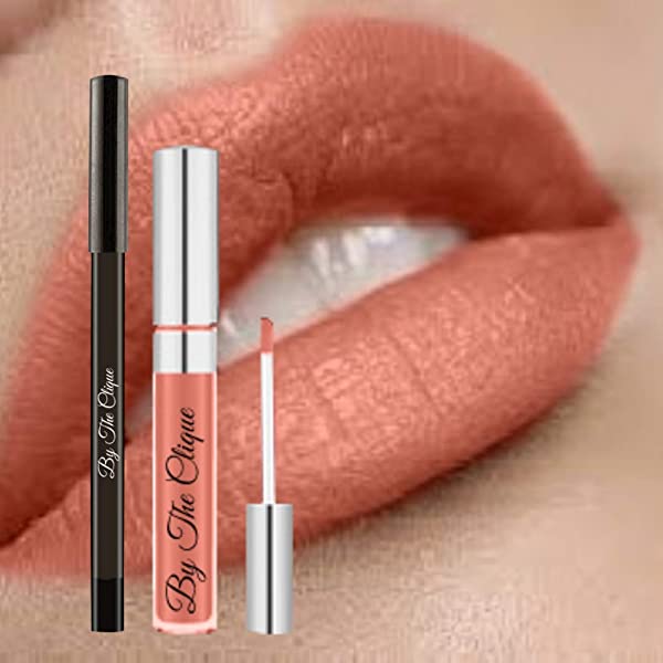By The Clique Premium Matte Lip Kit | Soft Peach Tinted Nude | Sun Kissed