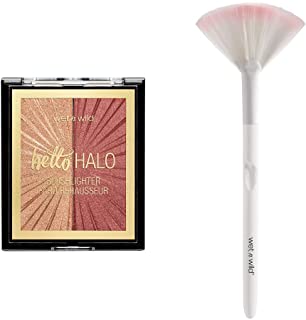 wet n wild Mega Glo Blushlighter Blush and Highlighter Duo, Flash Me + wet n wild Fan Brush