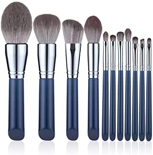 SCDZS Makeup Brushes Set 11pcs Large Loose Powder Foundation Highlight Contour Eyeshadow Oblique Eyebrow Soft Hair