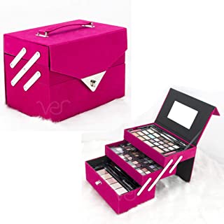 Ver Beauty 72pcs Makeup Gift Set Kit Train Case With Extendable Trays (eyeshadow, Blushes, Lipstick & More) - Vmk1504