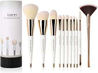 Brush Master Makeup Brushes Set for Fan Brush Kabuki Foundation, Eyeshadow, Blush, Blending, Lip, Full Face Cosmetic Kit w/Brush Holder,11Pcs