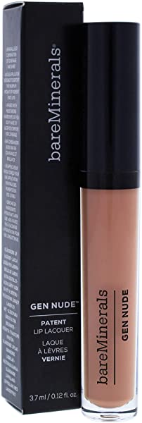 bareMinerals Gen Nude Patent Lip Lacquer Yaaas for Women, 0.12 Ounce