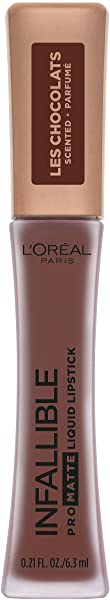L'Oreal Paris Cosmetics Infallible Pro Matte Les Chocolats Scented Liquid Lipstick, 70 percent Yum, 0.21 Fluid Ounce