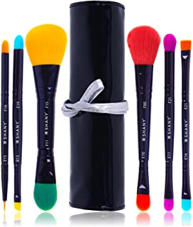 SHANY LUNA 6 PC Double Sided Travel Brush Set with Pouch - Synthetic