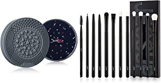 Jessup Eyeshadow Brush Set 12pcs Natural Eye Makeup Brushes T322 with Brush Cleaner Mat with Color Removal Sponge A002