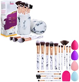 30PCS DUAIU Marble Makeup Brushes Set with Gift Box & 4PCS Makeup Sponge & Cleaner Brush Egg