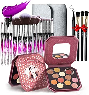 LUXAZA 15Pcs Makeup Brushes And 12 Colors Matte Eyeshadow Palette Makeup Set