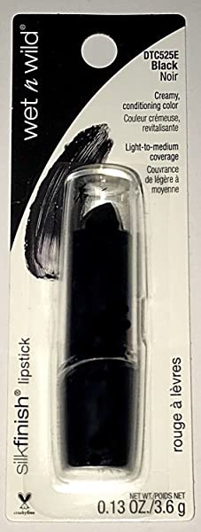 Wet n Wild Silk Finish Black Lipstick DTC525E Black , 0.13 oz / 3.6 g