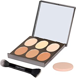 Magic Minerals Contour Palette by Jerome Alexander - Complete Contour Makeup Kit with Concealer, Foundation & Highlighter Plus Double Ended Brush & Blending Sponge