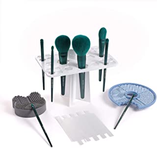 EIGSHOW 8Pcs Makeup Brush Set and Makeup Brush Drying Rack Bundle