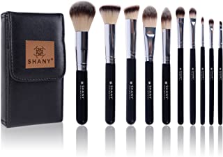 SHANY Ombre Pro 10 Piece Essential Brush Set with Travel Pouch, Black