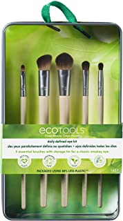 EcoTools Daily Defined Makeup Brushes for Eyes, With Beauty Cards and Storage Tray, Set of 5