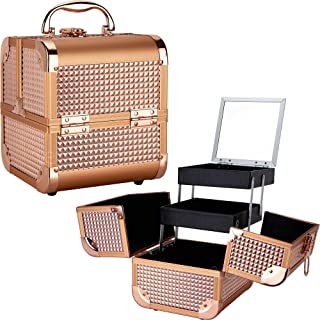 Ver Beauty De Ct. Vecchia Train Makeup Case Makeup Artist Case, Rose Gold