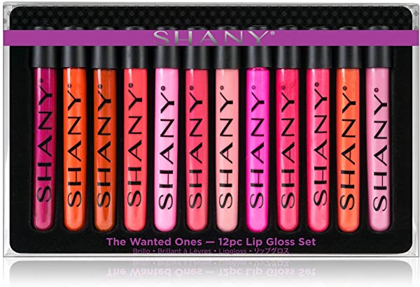SHANY The Wanted Ones - 12 Piece Lip Gloss Set with Aloe Vera and Vitamin E