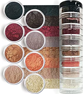 Giselle Cosmetics 100% Pure Loose Mineral Eyeshadow, Brown Eye Girl, Set of 8, 2.8 oz.